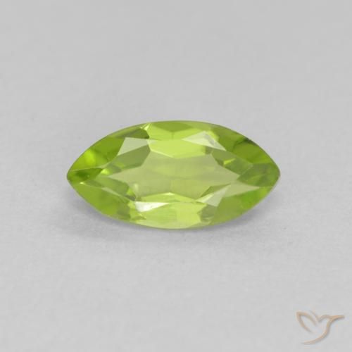 0.68ct Натуральный Средний зеленый Перидот, Маркиза, VVS-VS