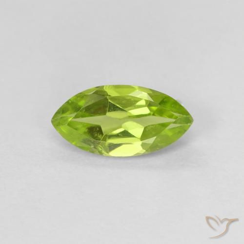 0.63ct Натуральный Желтовато-зеленый Перидот, Маркиза, VVS-VS