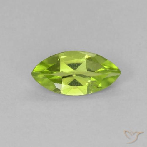 0.58ct Натуральный Желтовато-зеленый Перидот, Маркиза, VVS-VS