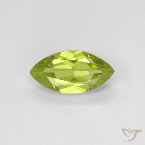 0.73ct Натуральный Ярко-зеленый Перидот, Маркиза, VVS-VS