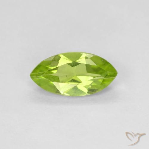 0.64ct Натуральный Ярко-зеленый Перидот, Маркиза, Чистота VS