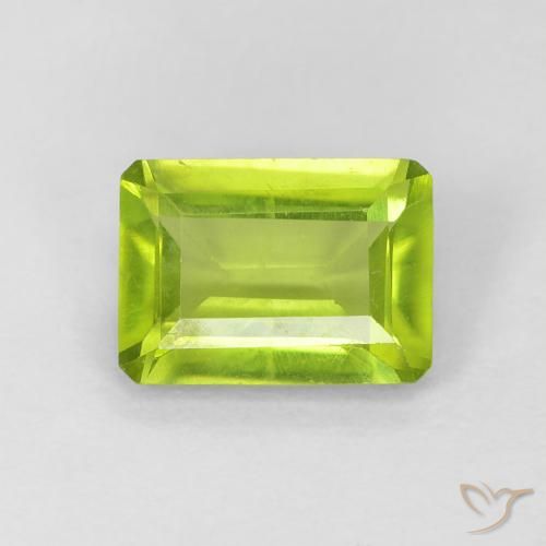 1.01ct Натуральный Ярко-зеленый Перидот, Октагон / Изумрудная Огранка, Чистота VS, Photo A
