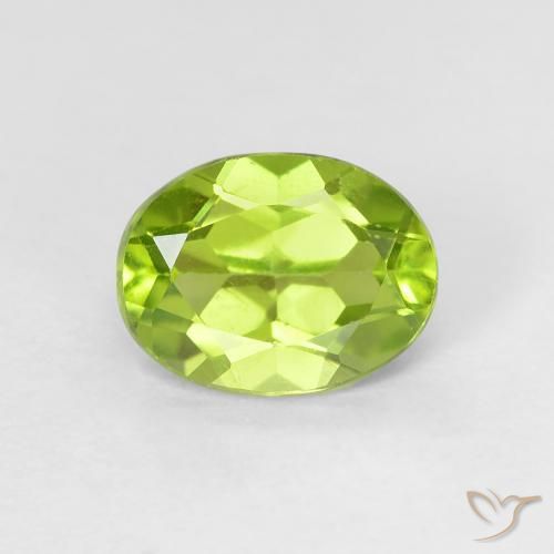 1.21ct Натуральный Ярко-зеленый Перидот, Овал, Чистота VS