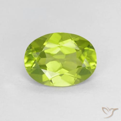 1.21ct Натуральный Средний зеленый Перидот, Овал, VVS-VS