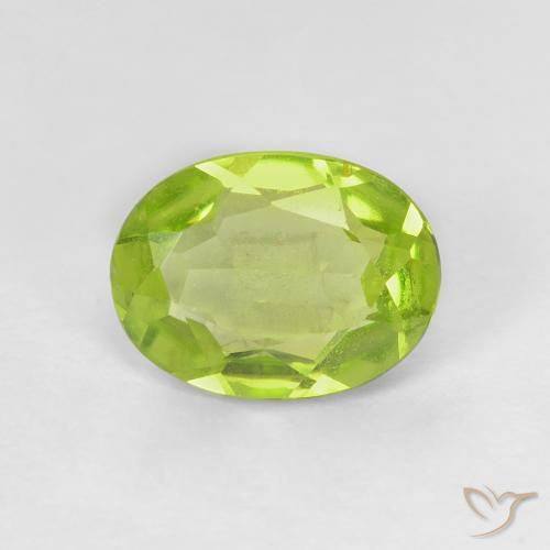 1.04ct Натуральный Ярко-зеленый Перидот, Овал, VVS-VS