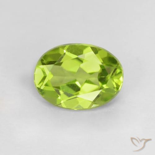 1.21ct Натуральный Ярко-зеленый Перидот, Овал, VVS-VS
