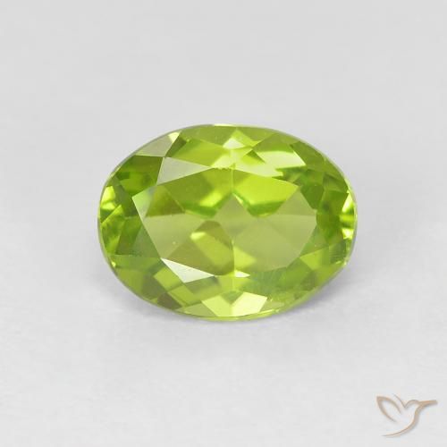 1.10ct Натуральный Ярко-зеленый Перидот, Овал, VVS-VS