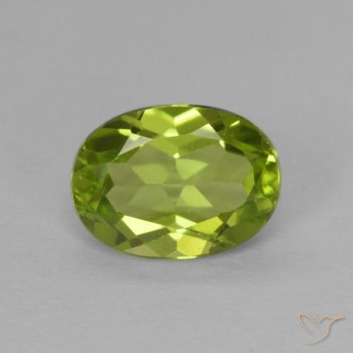1.32ct Натуральный Ярко-зеленый Перидот, Овал, VVS-VS