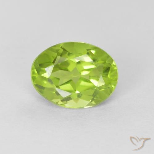 1.25ct Натуральный Средний зеленый Перидот, Овал, Чистота VS