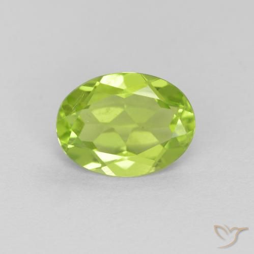 1.20ct Натуральный Средний зеленый Перидот, Овал, Чистота VS