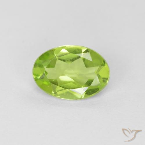 0.76ct Натуральный Ярко-зеленый Перидот, Овал, Чистота VS