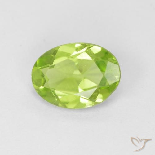 1.02ct Натуральный Средний зеленый Перидот, Овал, Чистота VS