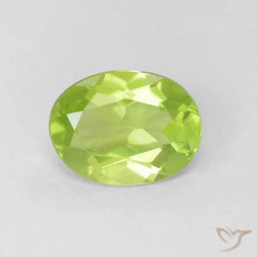 1.30ct Натуральный Ярко-зеленый Перидот, Овал, Чистота VS