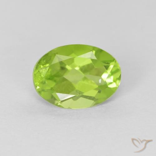 1.07ct Натуральный Средний зеленый Перидот, Овал, Чистота VS