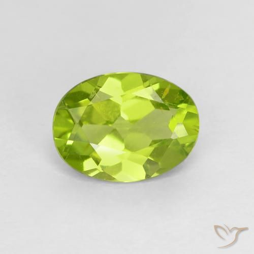 1.21ct Натуральный Ярко-зеленый Перидот, Овал, Чистота VS