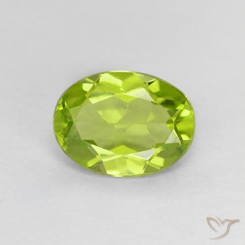 1.24ct Натуральный Живой желтовато-зеленый Перидот, Овал, Чистота VS