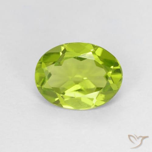 1.21ct Натуральный Средний зеленый Перидот, Овал, Чистота VS