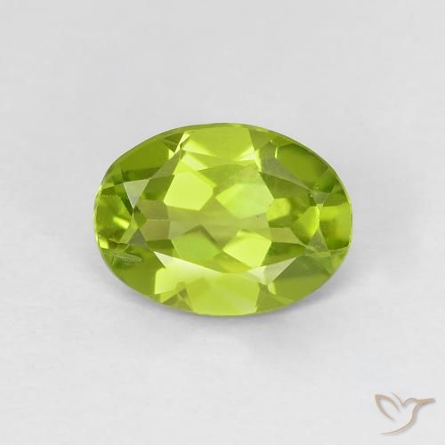 1.10ct Натуральный Живой желтовато-зеленый Перидот, Овал, Чистота VS