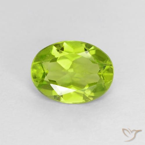 1.13ct Натуральный Ярко-зеленый Перидот, Овал, Чистота VS