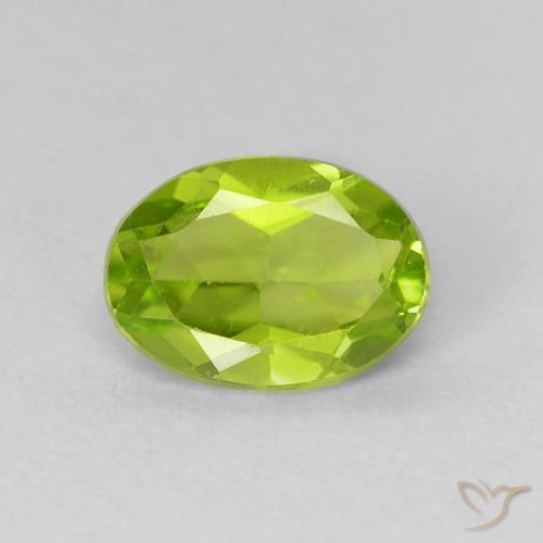 1.11ct Натуральный Ярко-зеленый Перидот, Овал, Чистота VS