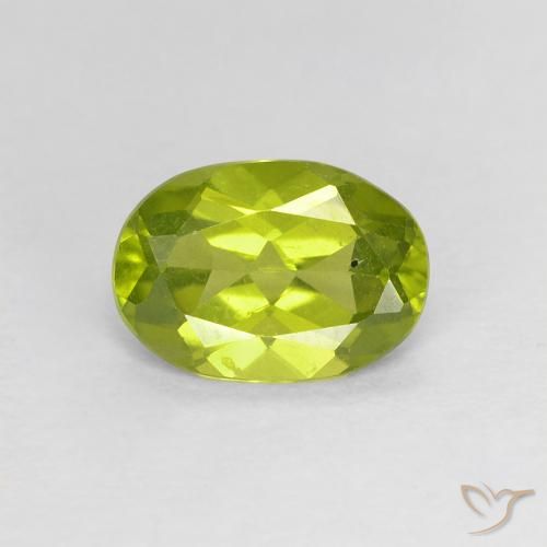 1.15ct Натуральный Оливковый Зеленый Перидот, Овал, Чистота VS