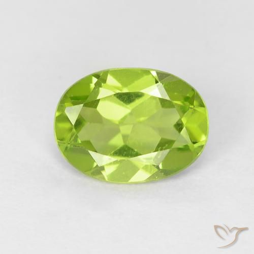 1.14ct Натуральный Ярко-зеленый Перидот, Овал, VVS-VS