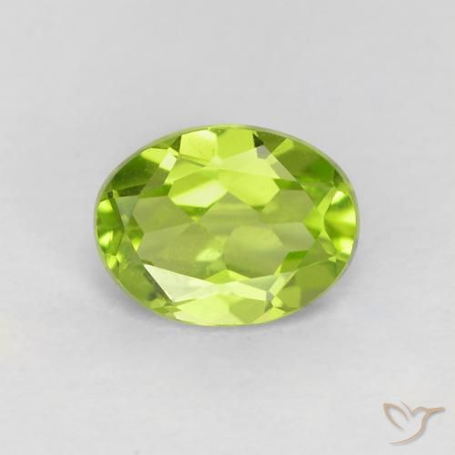 1.21ct Натуральный Ярко-зеленый Перидот, Овал, VVS-VS