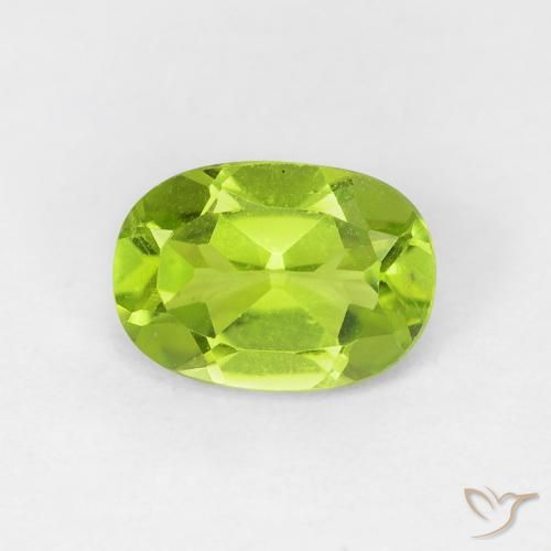 0.87ct Натуральный Живой желтовато-зеленый Перидот, Овал, VVS-VS