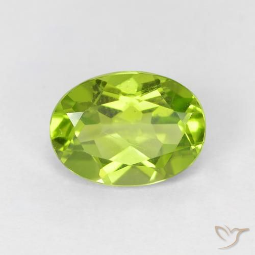 1.32ct Натуральный Ярко-зеленый Перидот, Овал, VVS-VS