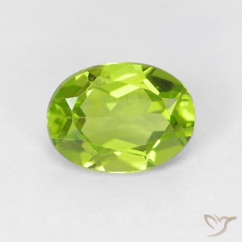 1.38ct Натуральный Желтовато-зеленый Перидот, Овал, VVS-VS