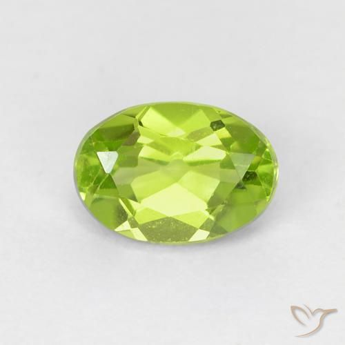 0.77ct Натуральный Желтовато-зеленый Перидот, Овал, VVS-VS