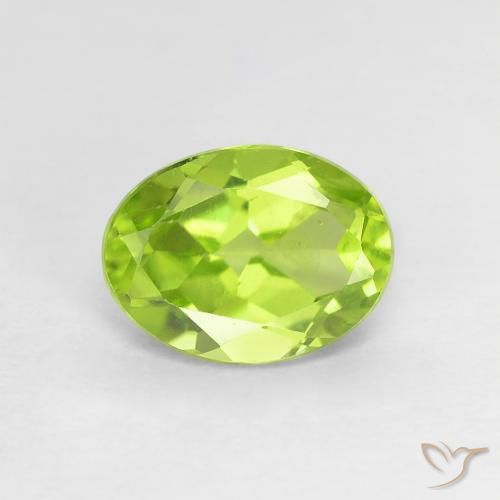 1.23ct Натуральный Ярко-зеленый Перидот, Овал, Чистота VS