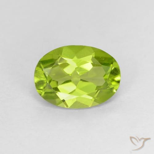 1.14ct Натуральный Ярко-зеленый Перидот, Овал, VVS-VS