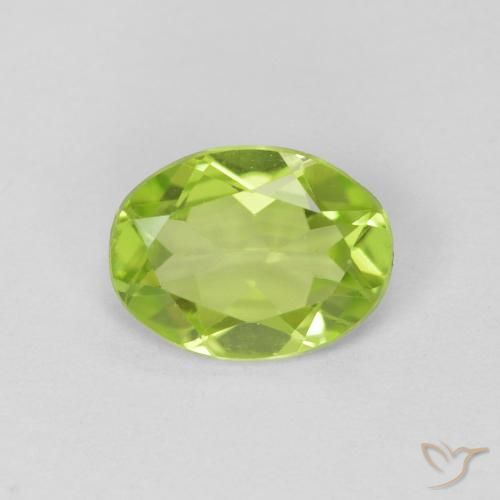 1.02ct Натуральный Средний зеленый Перидот, Овал, Чистота VS