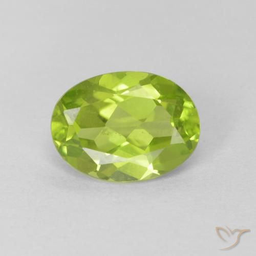 1.30ct Натуральный Средний зеленый Перидот, Овал, Чистота VS