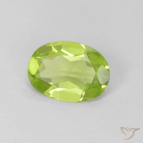 0.98ct Натуральный Средний зеленый Перидот, Овал, Чистота VS