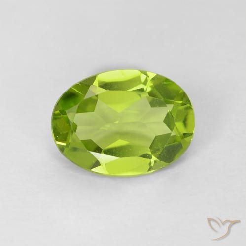 1.05ct Натуральный Средний зеленый Перидот, Овал, VVS-VS