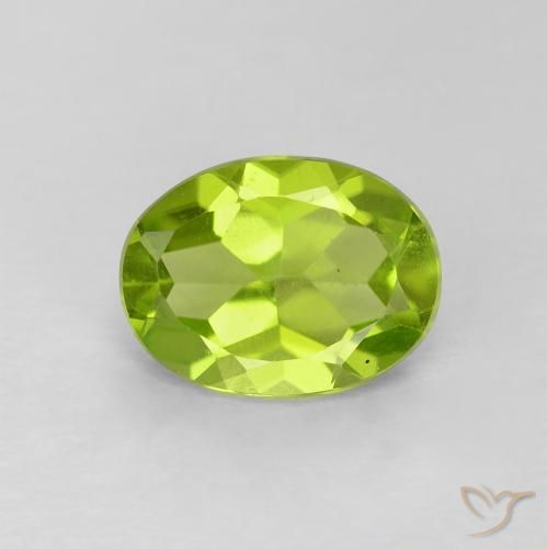 1.25ct Натуральный Средний зеленый Перидот, Овал, VVS-VS