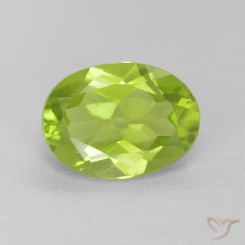 1.20ct Натуральный Ярко-зеленый Перидот, Овал, VVS-VS