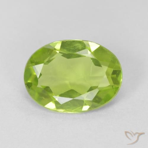 1.09ct Натуральный Ярко-зеленый Перидот, Овал, VVS-VS