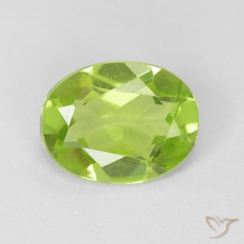 1.09ct Натуральный Ярко-зеленый Перидот, Овал, VVS-VS