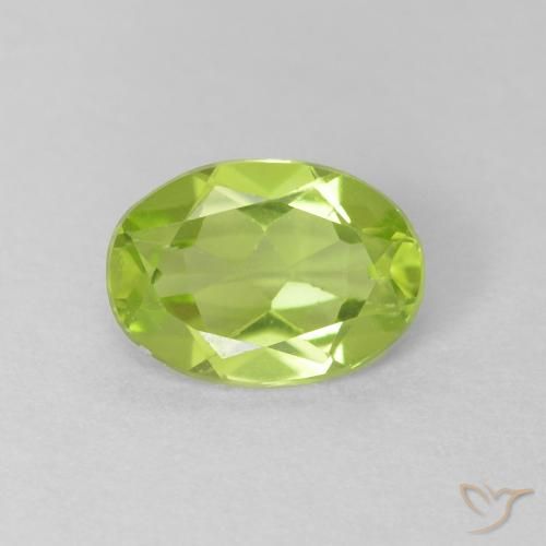 0.73ct Натуральный Ярко-зеленый Перидот, Овал, Чистота VS