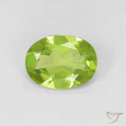 1.19ct Натуральный Ярко-зеленый Перидот, Овал, VVS-VS