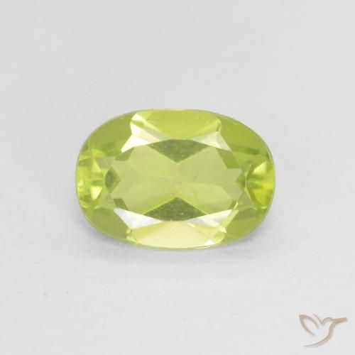 0.77ct Натуральный Лаймово-зеленый Перидот, Овал, VVS-VS