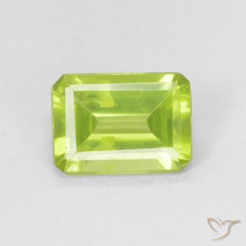 0.98ct Натуральный Ярко-зеленый Перидот, Изумрудная огранка, Чистота VS