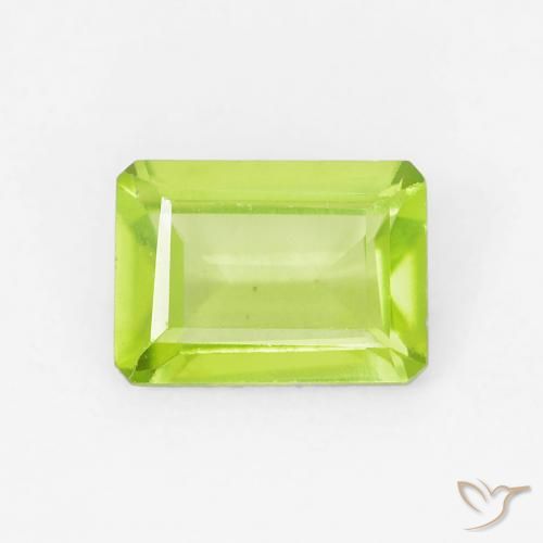 0.94ct Натуральный Ярко-зеленый Перидот, Изумрудная огранка, VVS-VS