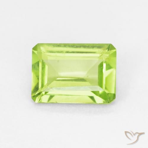 1.01ct Натуральный Ярко-зеленый Перидот, Изумрудная огранка, VVS-VS