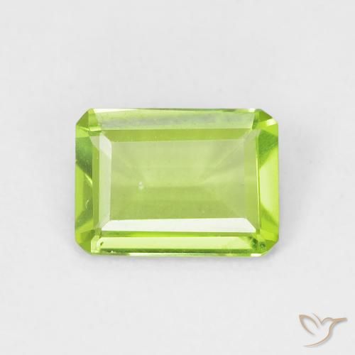 0.79ct Натуральный Желтовато-зеленый Перидот, Изумрудная огранка, VVS-VS