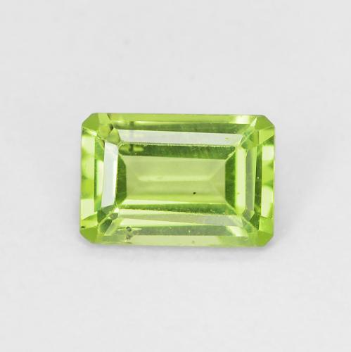 0.58ct Натуральный Ярко-зеленый Перидот, Изумрудная огранка, Чистота VS