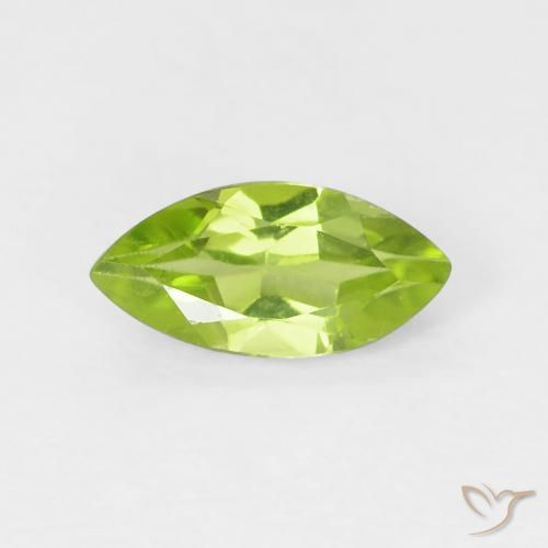 0.60ct Натуральный Средний зеленый Перидот, Маркиза, Чистота VS